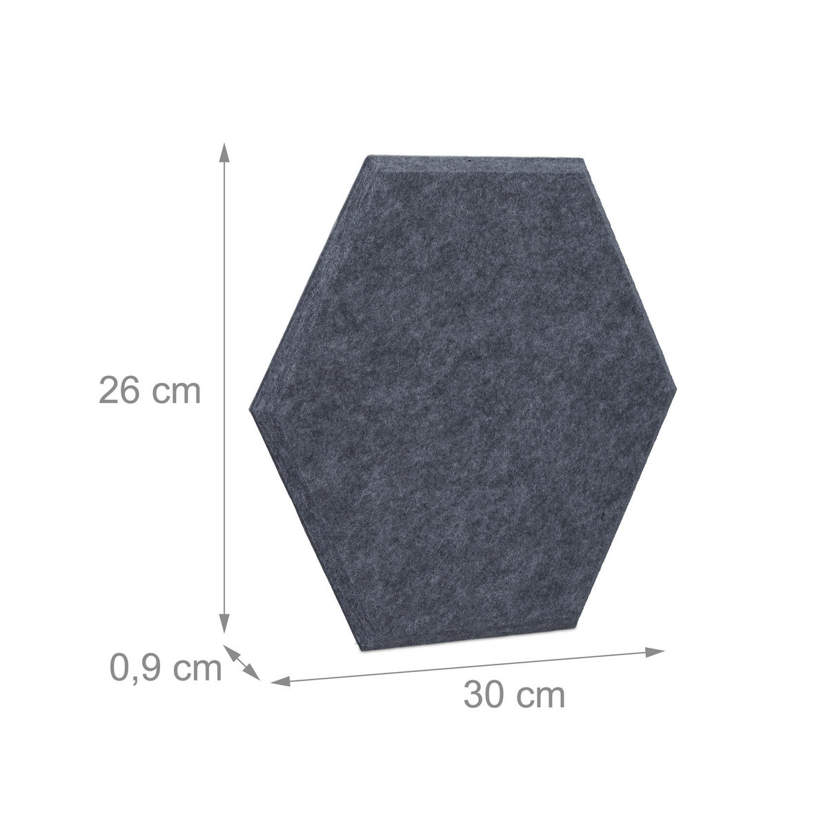 6XFILZPINNWAND - Grau, Textil (30/26/0.9cm) - Relaxdays