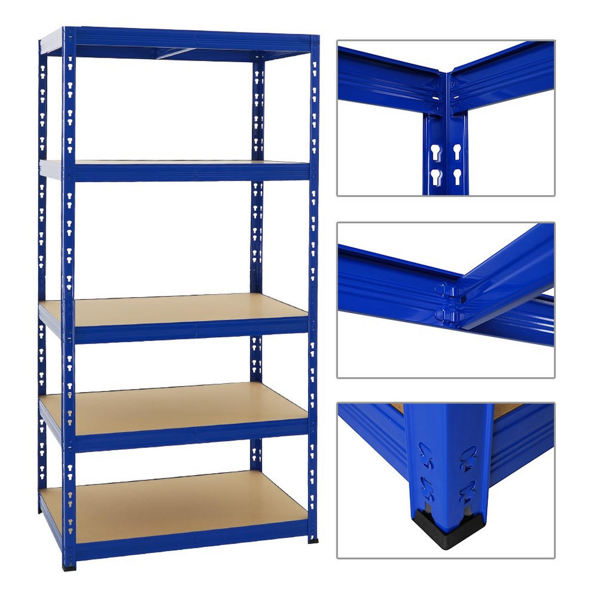 WERKBANK Tiger & 2x SCHWERLASTREGAL Tiger Set Fachlast bis 300 kg Blau - Blau, Metall (270/180/60cm) - PROREGAL