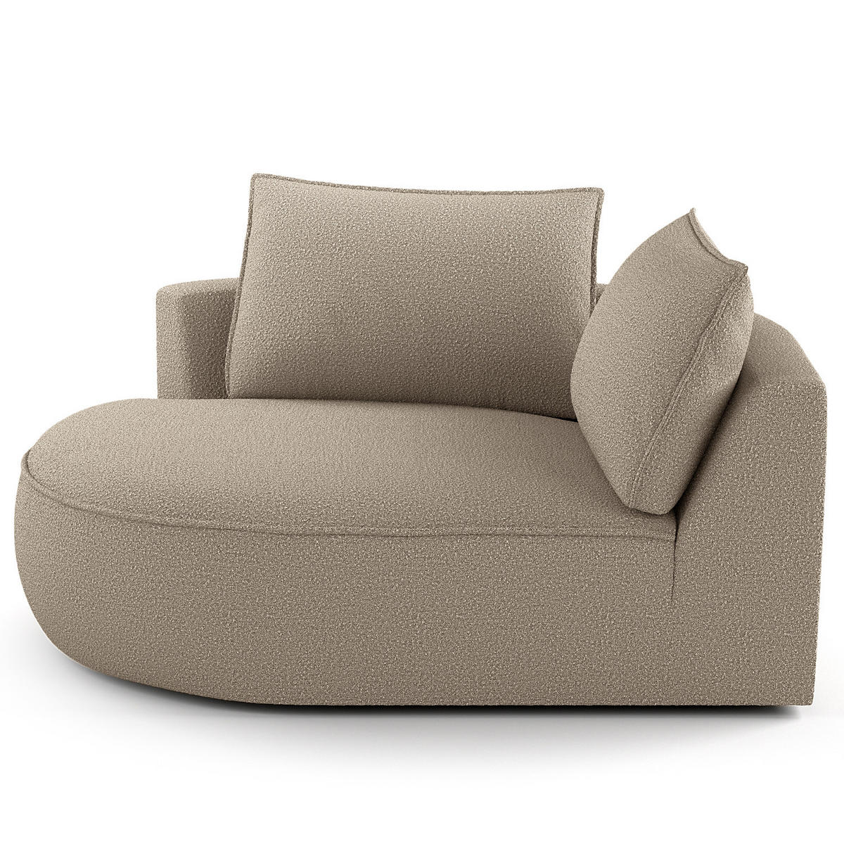 OTTOMANE - modular - Beige/Schwarz, Kunststoff/Textil (126/82/154cm) - home24