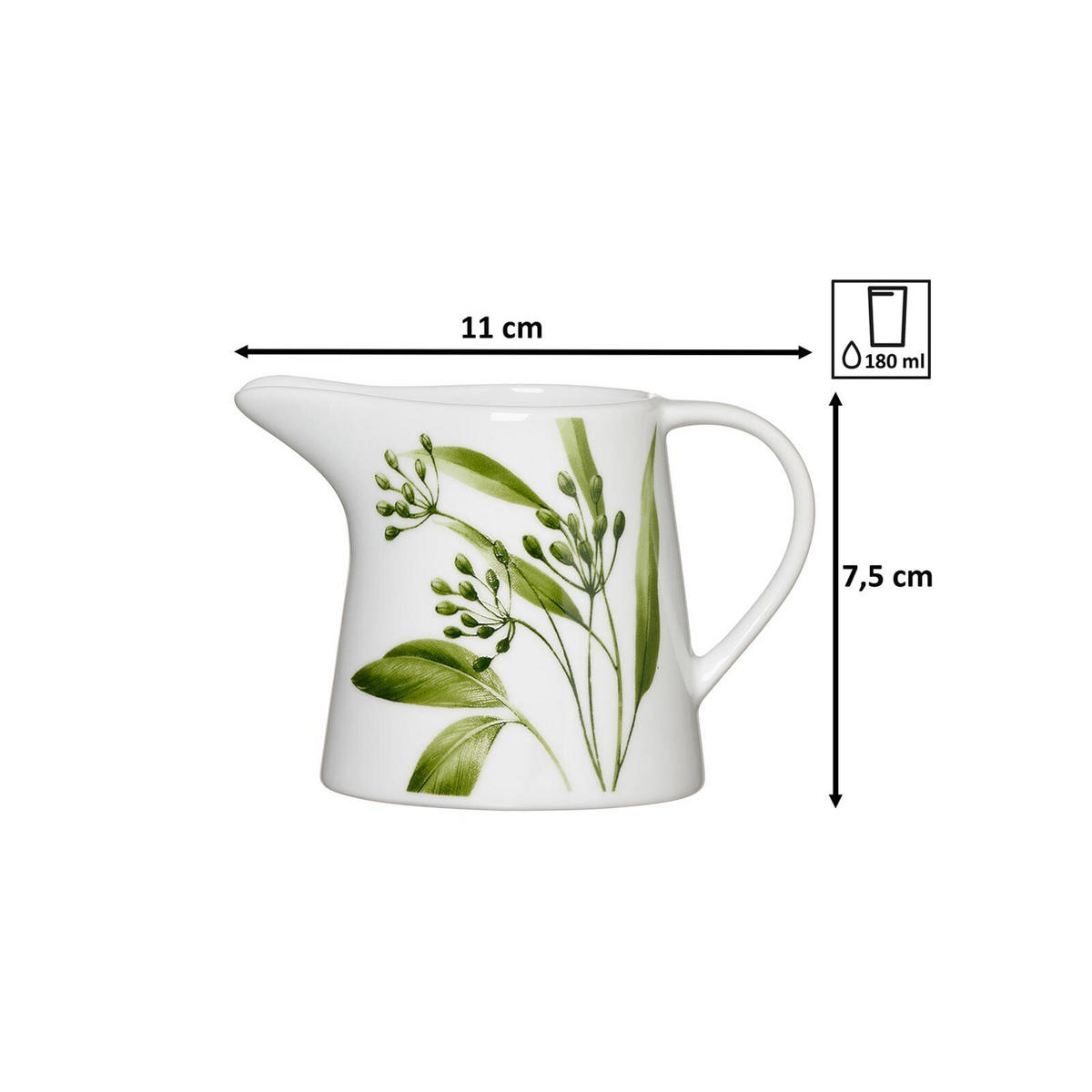 MILCHKÄNNCHEN Evora weiß-grün 190 ml 2er Set - Weiß/Grün, Keramik (0.19L) - Ritzenhoff Breker