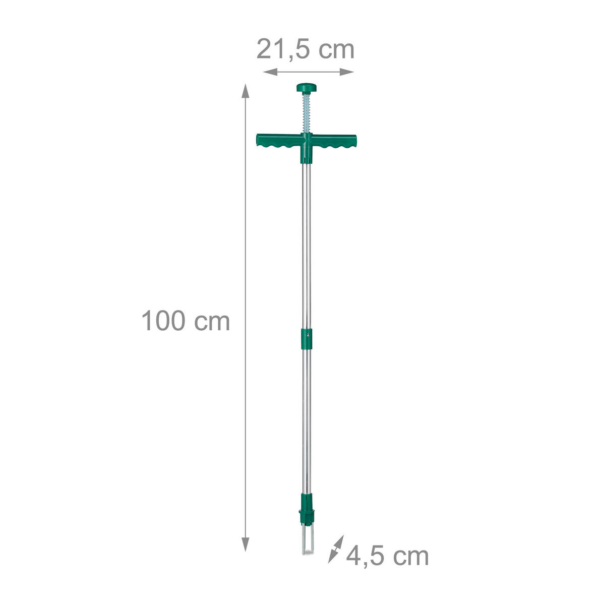 VYTRHÁVAČ BURINY zelená strieborná nehrdzavejúca oceľ 100 cm - viacfarebná, kov/plast (4.5/100/21.5cm) - Relaxdays