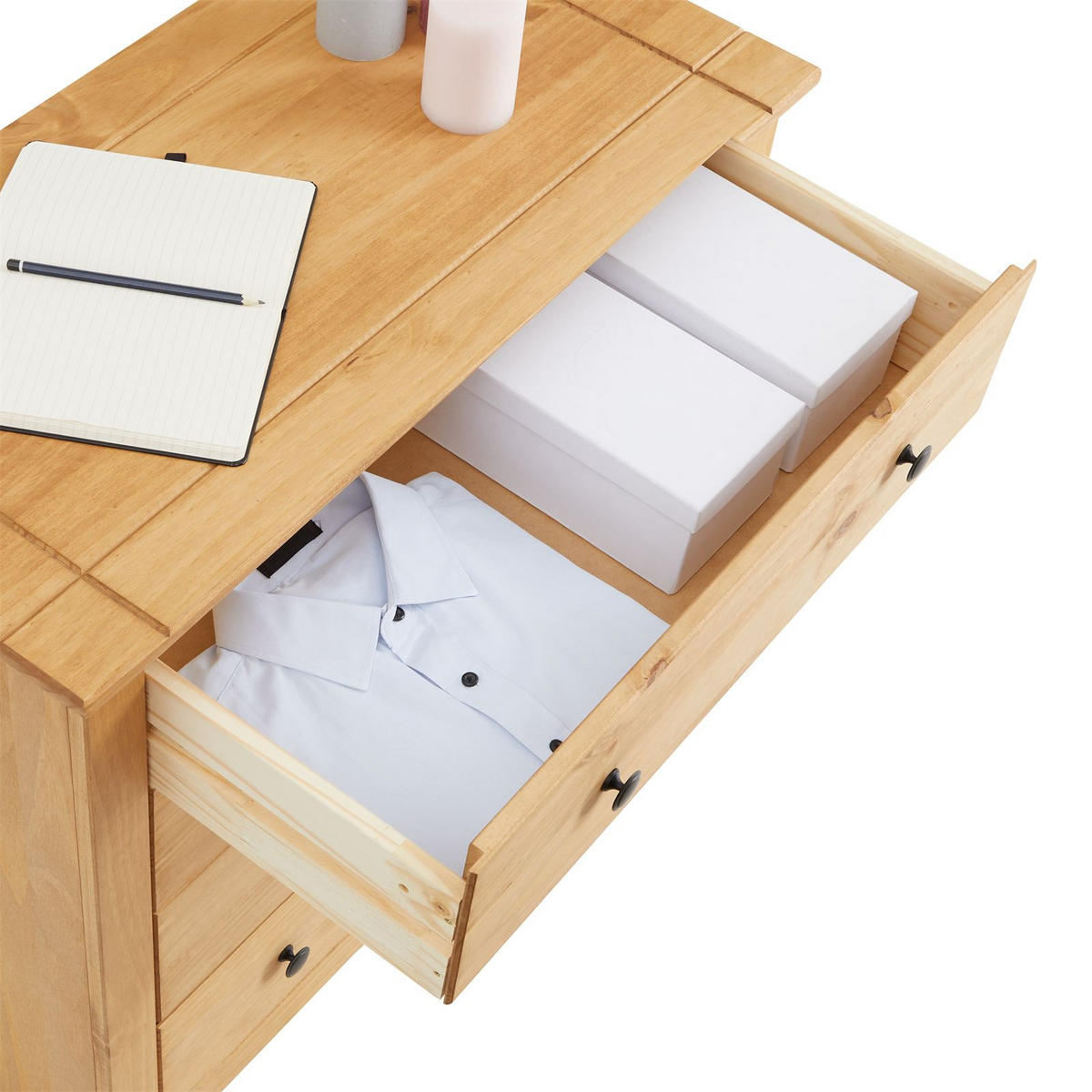 KOMMODE CANCUN - Kieferfarben, Holz (80/73/40cm) - CARO-Möbel