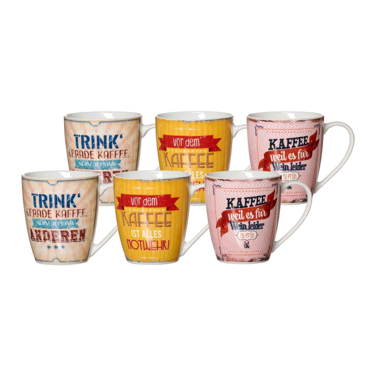HENKELBECHER Büro bunt 360 ml 6er Set - Multicolor, Keramik (0.36L) - Ritzenhoff Breker