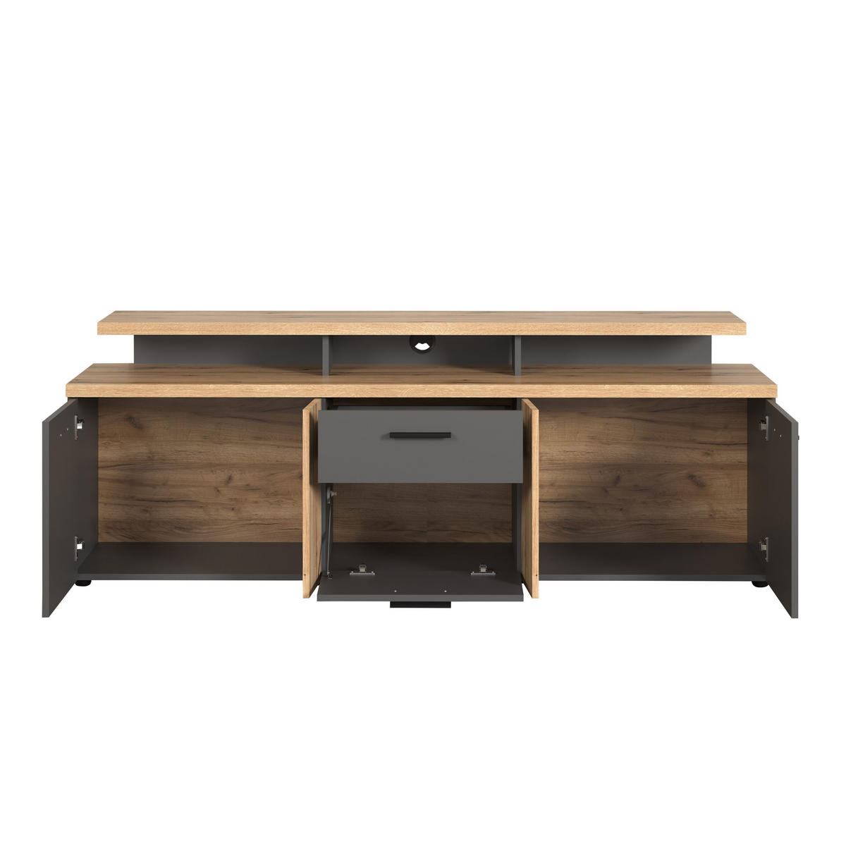 TV-LOWBOARD Esteban Anthrazit 180 / 67 / 47 cm - Anthrazit, Holzwerkstoff (180/67/47cm)