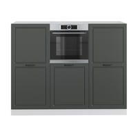 KÜCHENBLOCK R-Line Anthrazit Landhaus/Weiß 180 cm ohne Arbeitsplatte - Anthrazit/Weiß, Holzwerkstoff (180/143/46cm) - Vicco