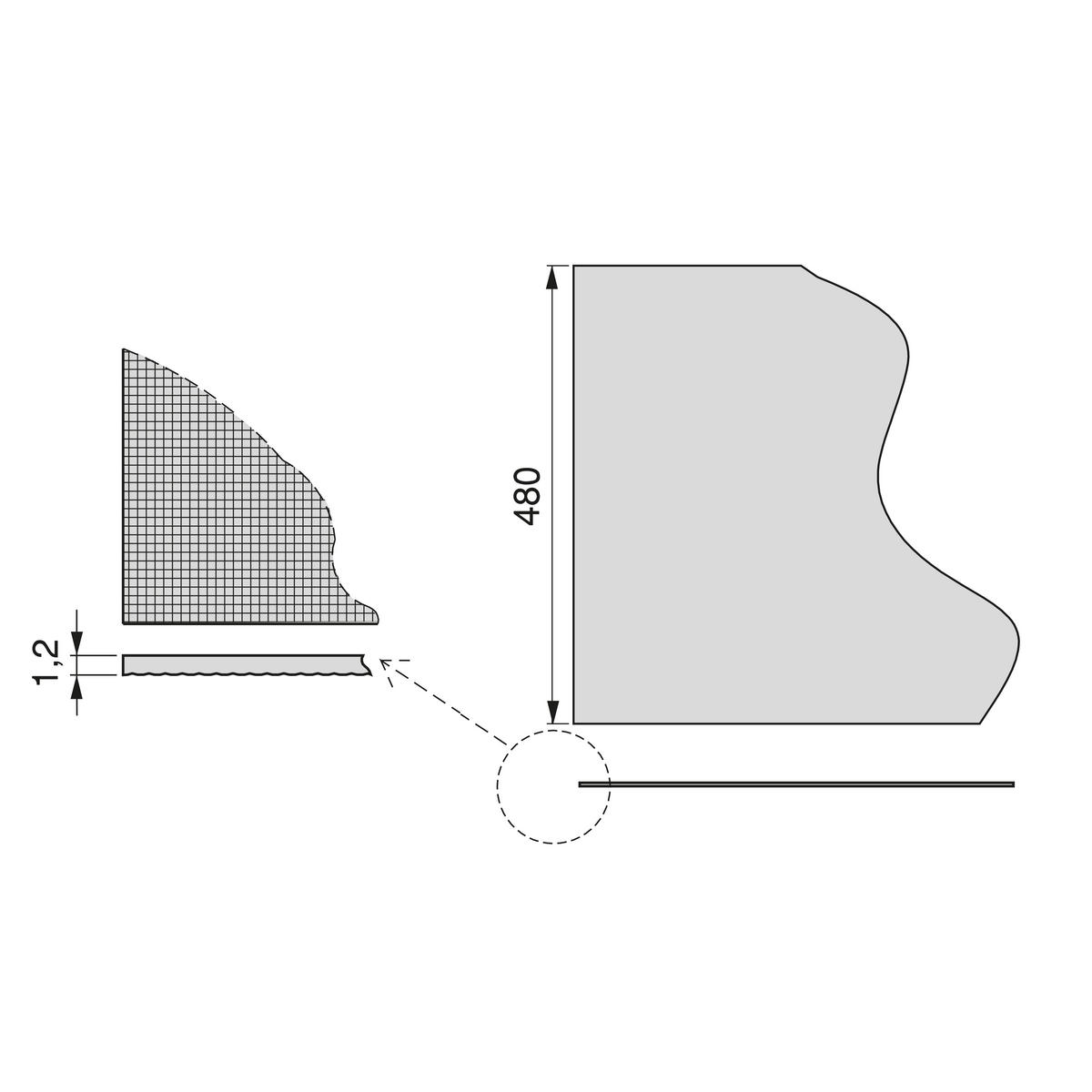 ANTIRUTSCHMATTE für Schublade, Textileffekt, Länge 2000x48cm, Kunststoff, Grau - Grau, Kunststoff (48/1/200cm) - EMUCA