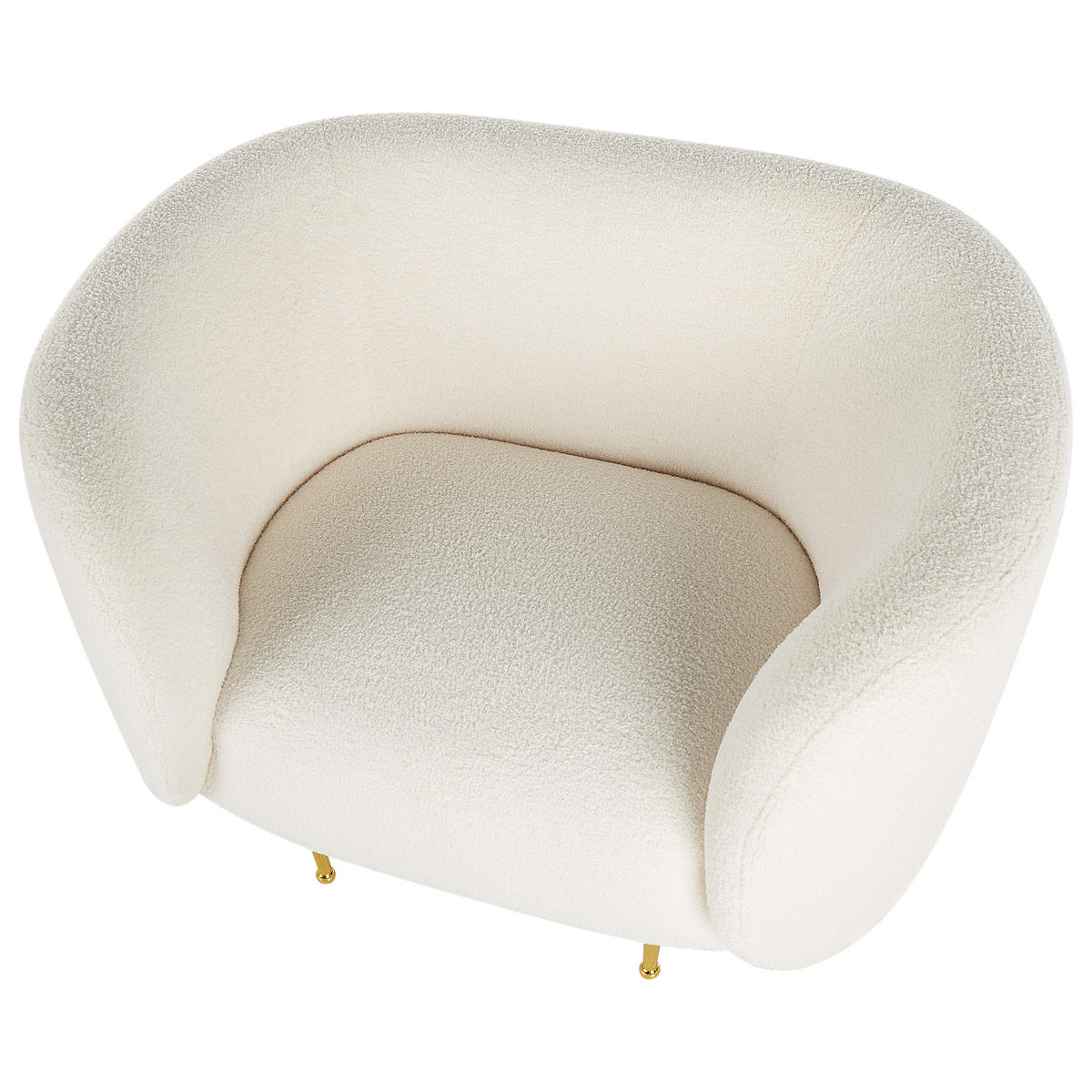 SESSEL Bouclé weiß Loen - Goldfarben/Weiß, Textil (105/79/70cm) - Beliani