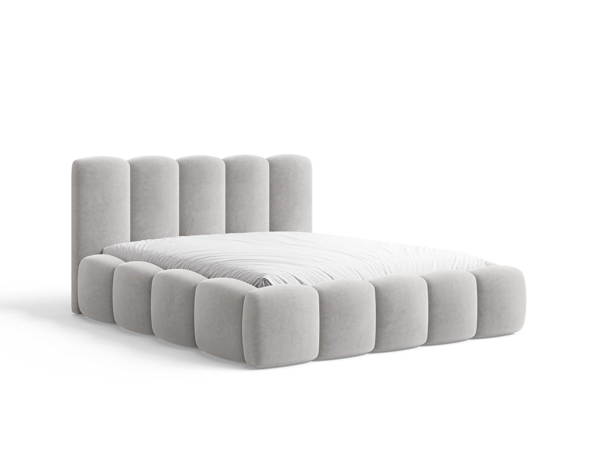 POLSTERBETT - Bett 18 - 160x200 - Platin (Riviera 82) - Grau, Holzwerkstoff (160/200cm) - Möblo