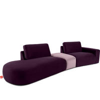 4-SITZER ECKSOFA ZUCCO Velour links, Violett - Violett, Textil (350/84/105cm) - KONSIMO®