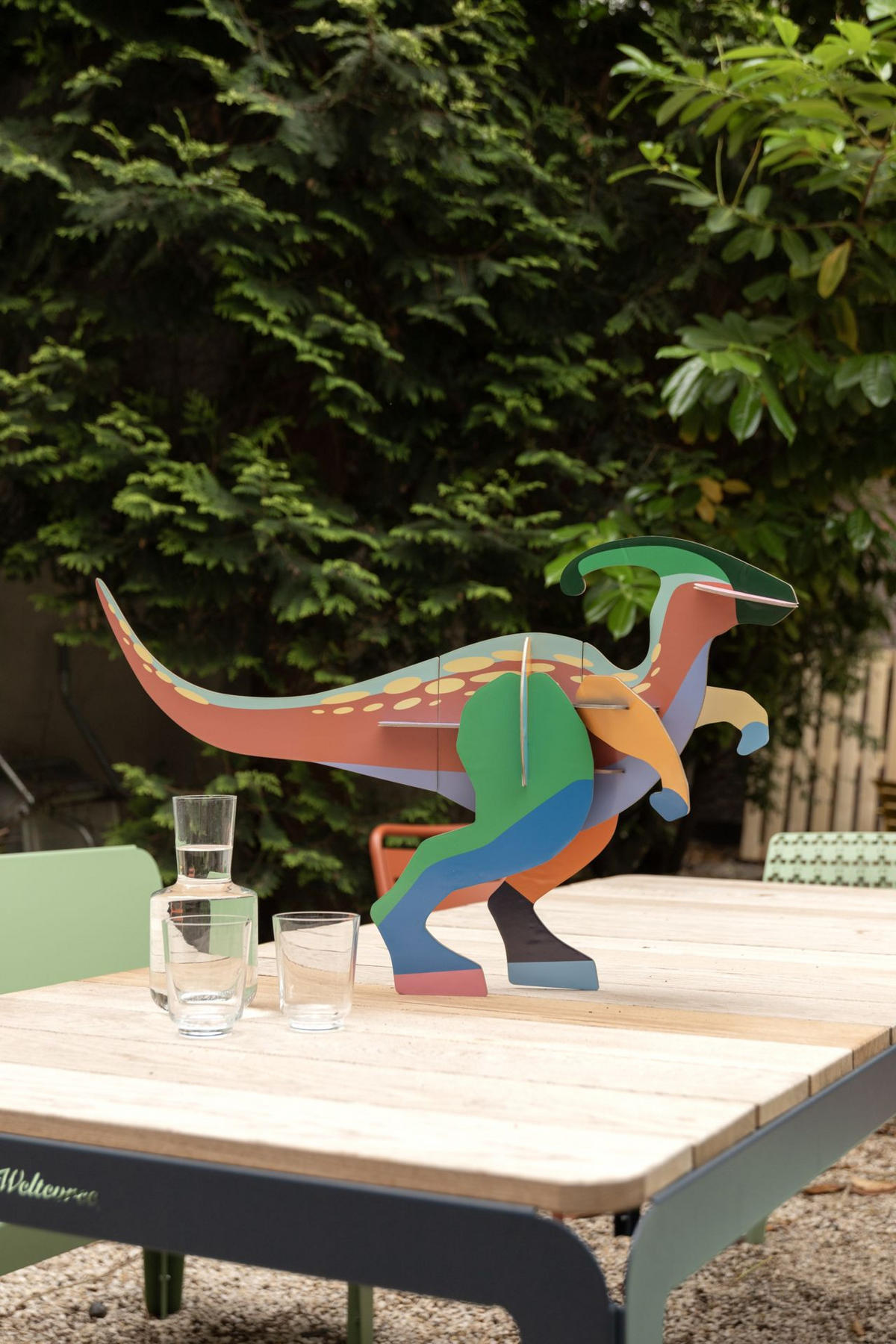 WANDDEKO Mutiger Dino 17.3/49.2 cm - Multicolor, Wellpappe (17.3/49.2/80cm) - KUNSTLOFT