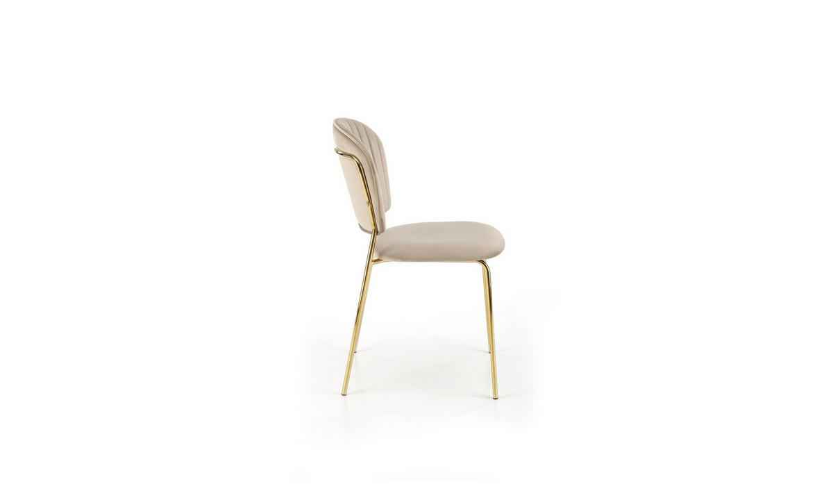 POLSTERSTUHL GLORIA 47/56/85 cm Beige/Gold - Beige/Goldfarben, Textil/Metall (47/85/56cm) - Lookway