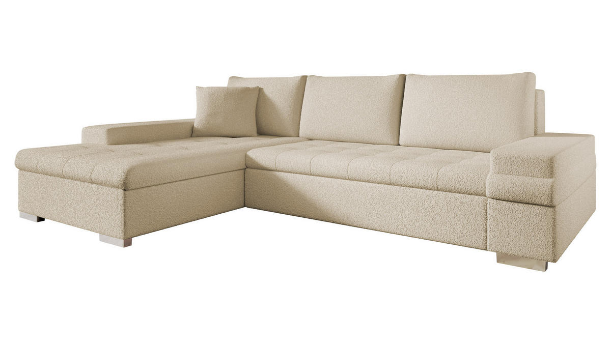 ECKSOFA Bangkok Mini Premium - Silberfarben/Creme, Holz/Textil (274/182cm) - MIRJAN24