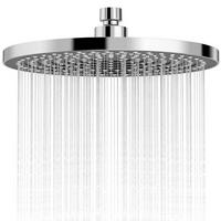 DUSCHKOPF Regendusche 25 cm Schwarz+Chrome Wassersparend Anti-Kalk - Silberfarben, Metall (26/12.7/26cm)