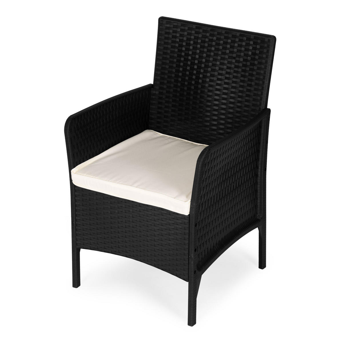 GARTENSTUHL Schwarzer Rattan-Look - Schwarz, Kunststoff (54/84/57cm) - Mat-Haus