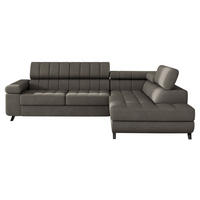 ECKSOFA Nord, Seite: Rechts - Schwarz/Braun, Holz/Textil (264/203cm) - MIRJAN24