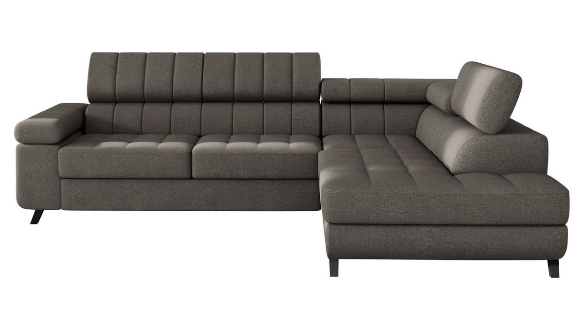 ECKSOFA Nord, Seite: Rechts - Schwarz/Braun, Holz/Textil (264/203cm) - MIRJAN24