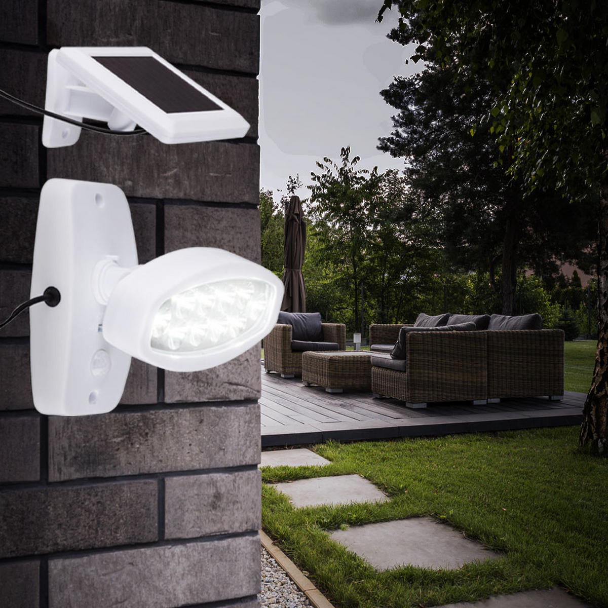 LED STRAHLER Weiß klar - Weiß, Kunststoff (10/15/14.3cm) - Globo Lighting