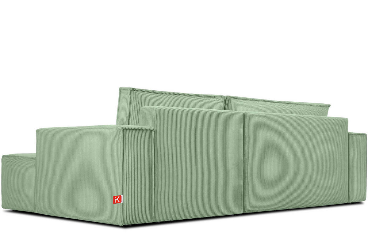 ECKSCHLAFSOFA-RECHTS NAPI in Pet Friendly Cord-Stoff, mintfarben - Schwarz/Mintgrün, Textil (262/148cm) - KONSIMO®