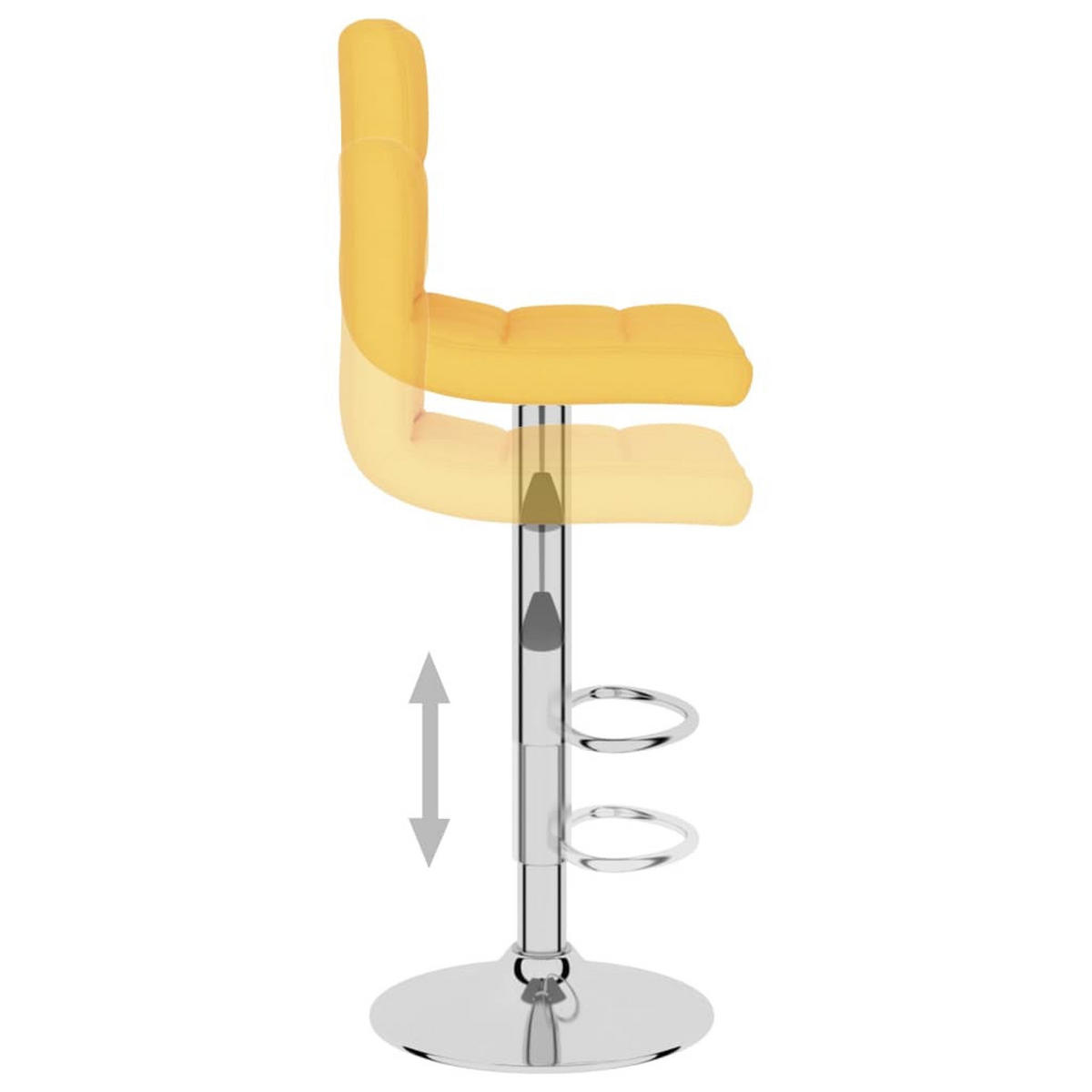 BARHOCKER 2er set Senfgelb Stoff - Gelb/Silberfarben, Textil/Metall (47/111/40cm) - vidaXL
