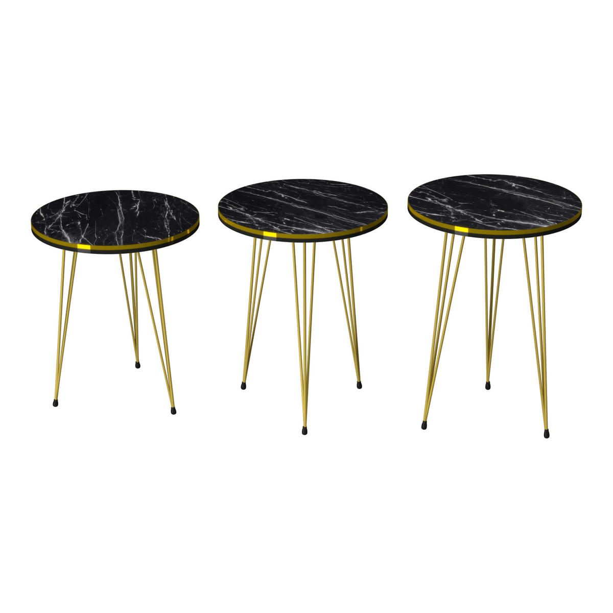 SATZTISCH Ry im 3er Set - Multicolor, Metall (34/34/55cm) - [en.casa]