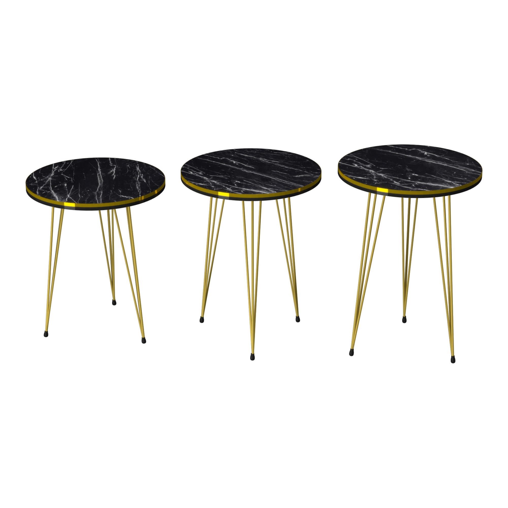 Thumbnail - [en.casa] Satztisch, Mehrfarbig, Metall, 34x55x34 cm, Wohnzimmer, Wohnzimmertische, Beistelltische