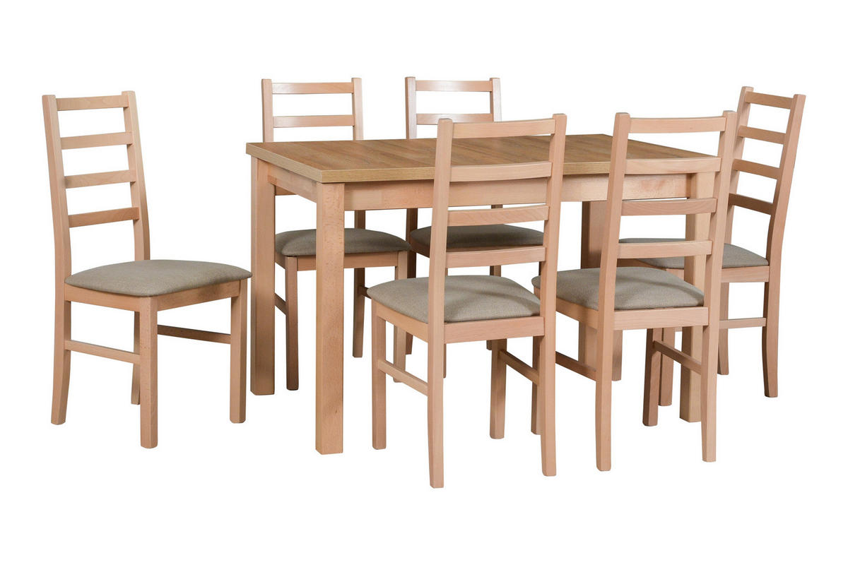 ESSZIMMERSTUHL - Set 4x Nilo 8 , buche, zetta 292 - Beige/Buchefarben, Holz (43/94/40cm) - Leaf Design