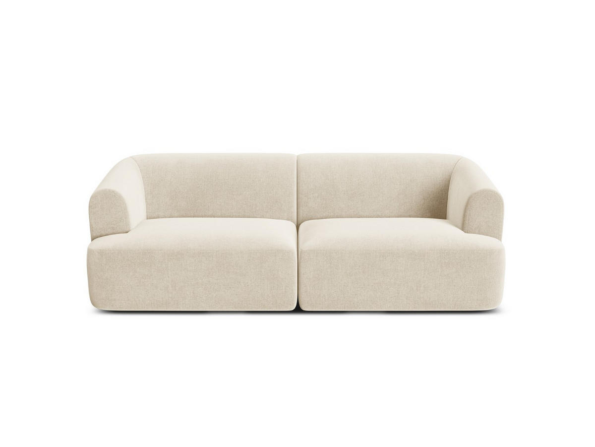 MODULARES-SOFA Campi aus Samt leichtes beige 3 Sitzplätze - Creme, Textil (90/70/220cm) - Cosmopolitan Design