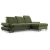 ECKSCHLAFSOFA Karo mit verstellbaren Kopfstützen Grün rechts - Schwarz/Grün, Textil/Metall (265/156cm) - Beautysofa