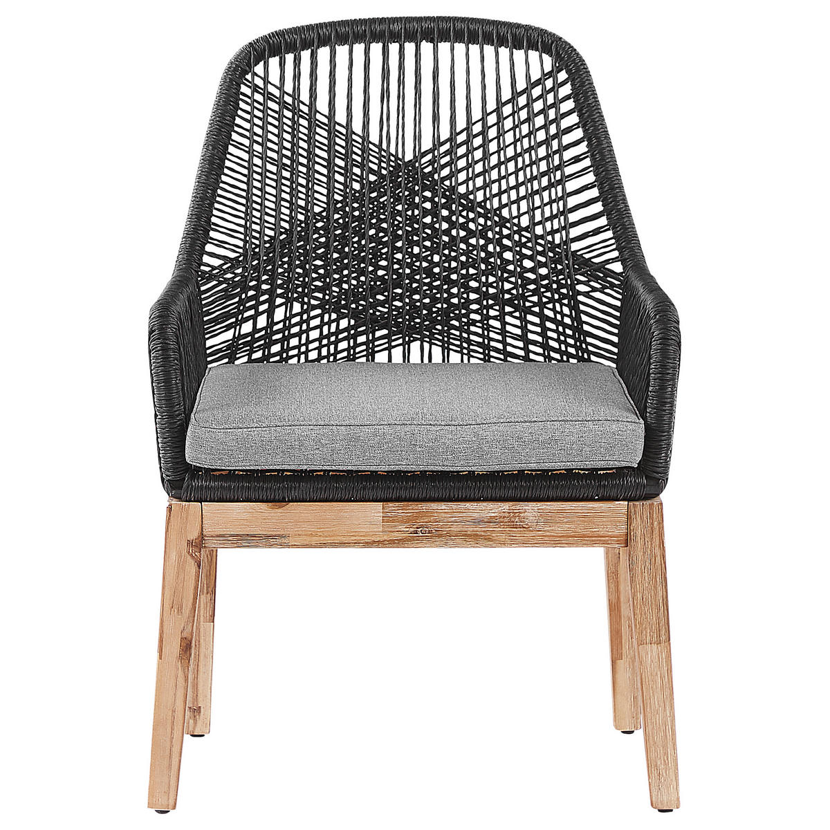 GARTENMÖBEL-SET 6-Sitzer Grau Oristano - Hellbraun/Schwarz, Stein - Beliani