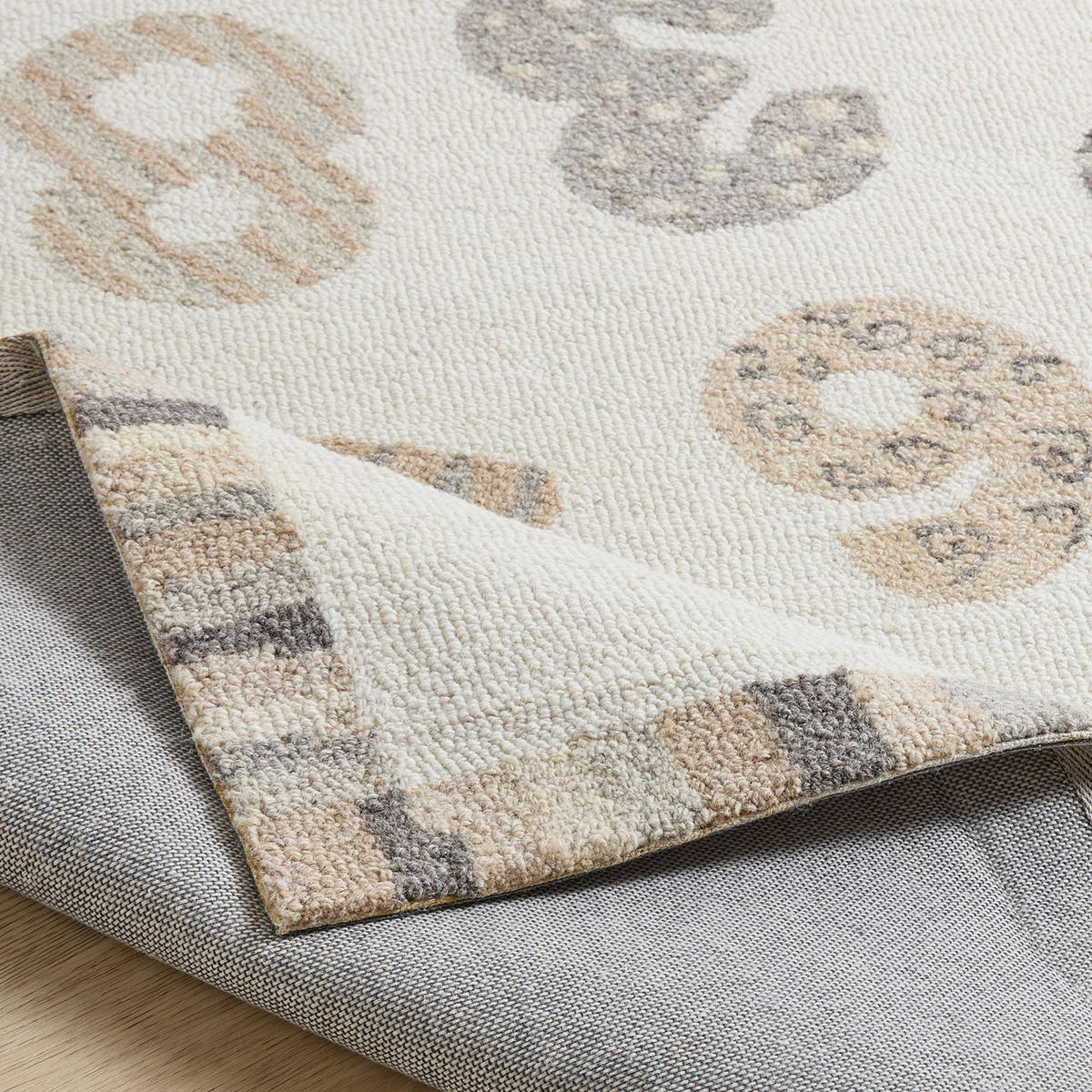 HANDTUFTTEPPICH Natur Kids - Kinderteppich mit Zahlendesign 120 x 180 cm - Weiß, Textil (120/180cm) - Natur Pur