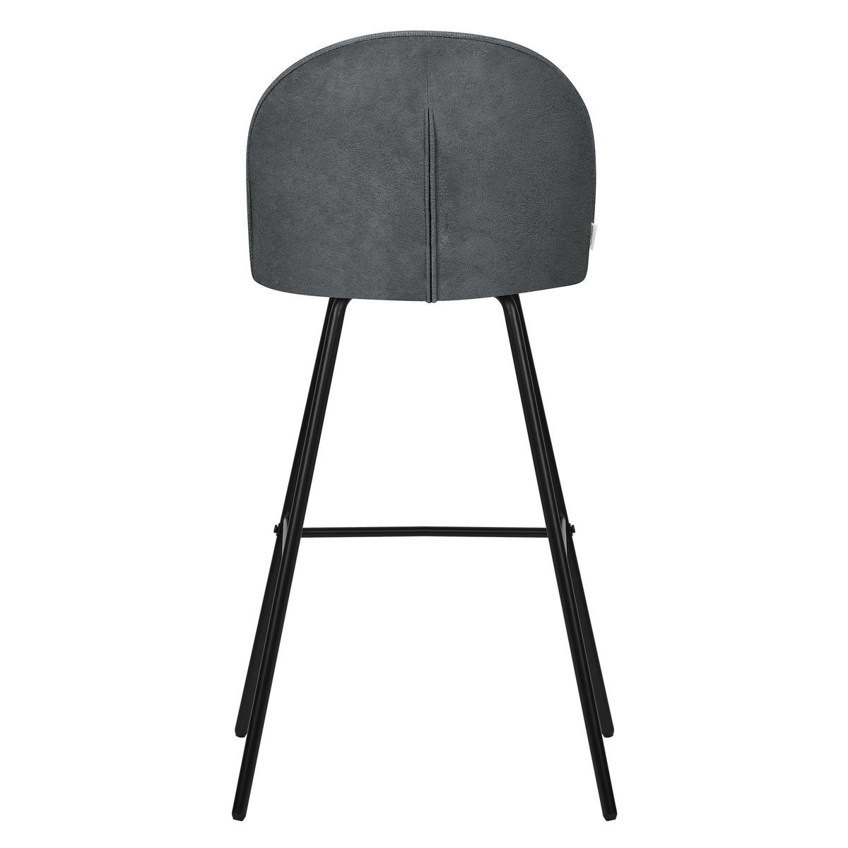 BARHOCKER 2er Set Anthrazit mit Stoffbezug - Anthrazit/Schwarz, Textil/Metall (52/102/50cm) - ML-DESIGN