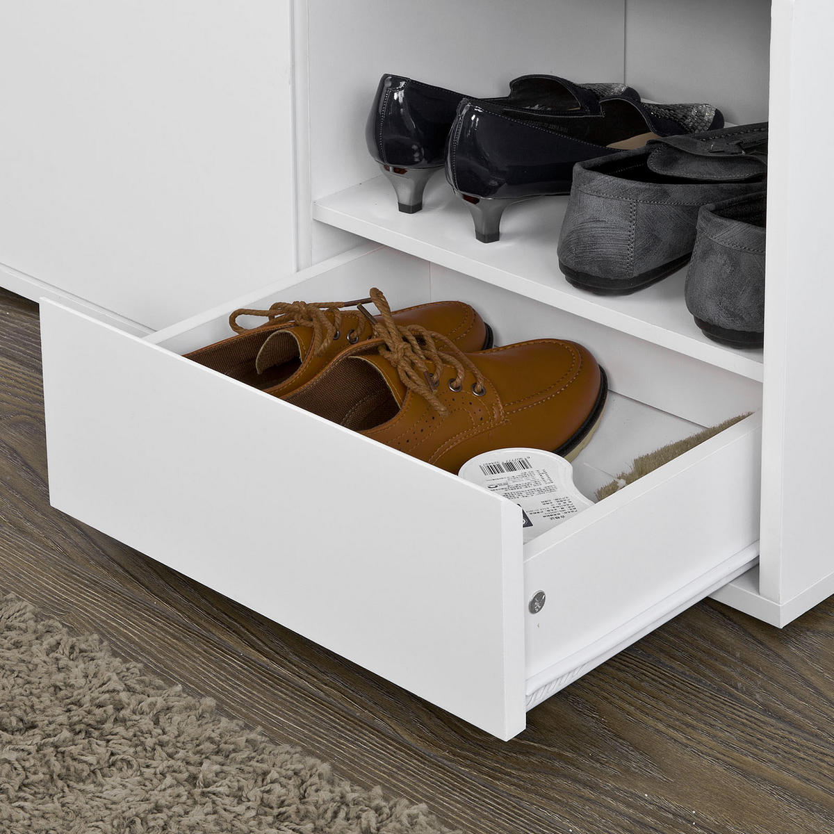 SCHUHBANK Weiß - Weiß, Holzwerkstoff (80/46/35cm) - SoBuy
