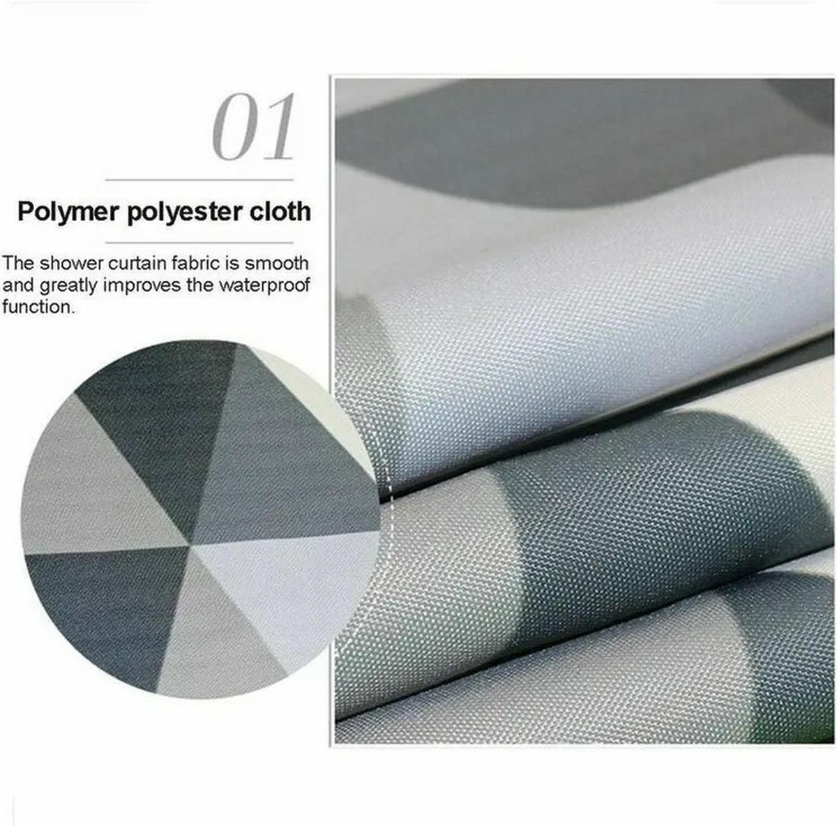 DUSCHVORHANG mit Ringen Breite x Höhe - Grau, Textil (200/220cm) - MCBOSON