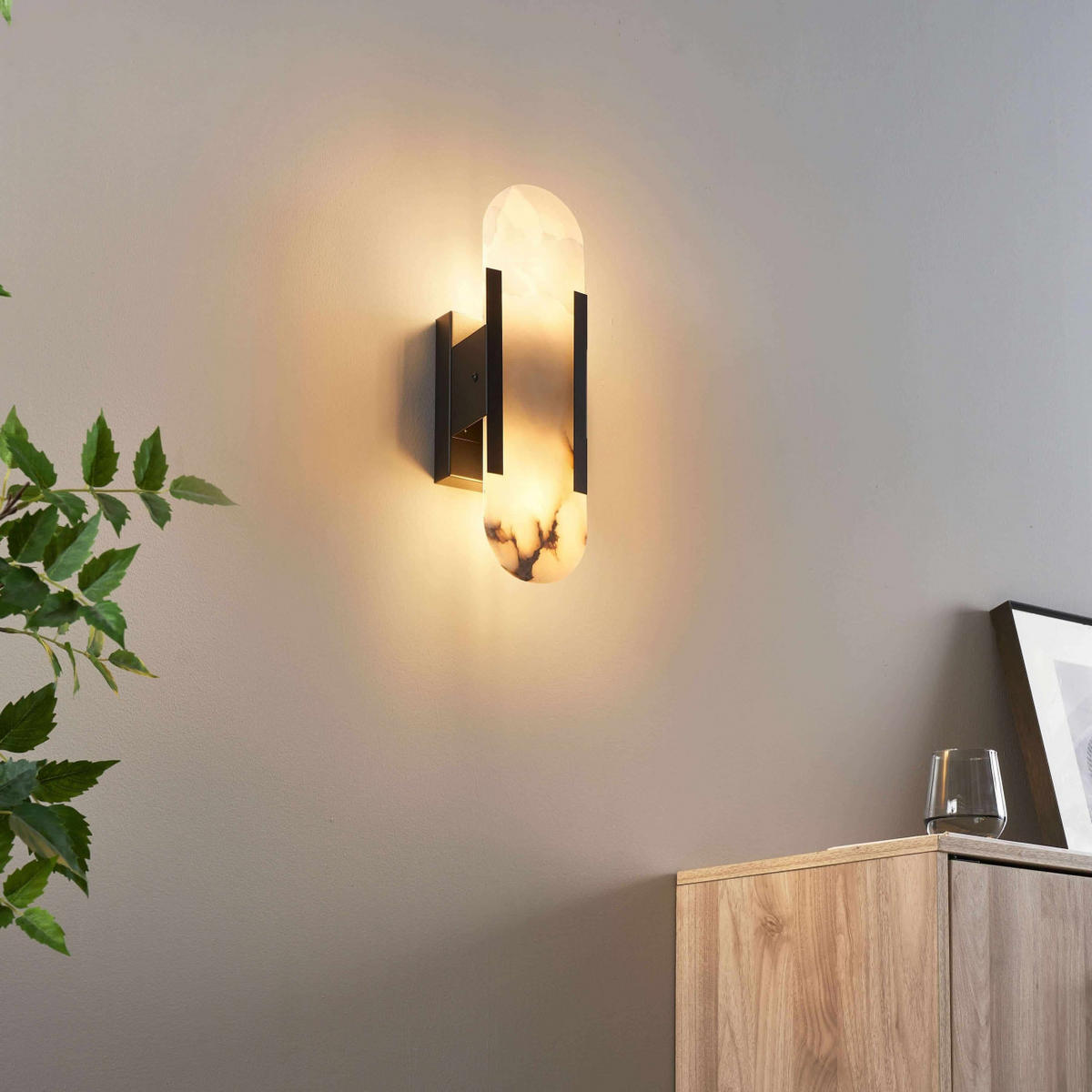 WANDLEUCHTE Enola, Schwarz und weiß, 35.5cm - Weiß, Metall (10/35.5/8cm) - KOSILUM