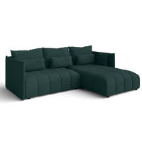 ECKSOFA L Form Cosmova Grün 245/182/83 cm mit Schlaffunktion - Schwarz/Grün, Kunststoff/Textil (245/182cm) - AX Living