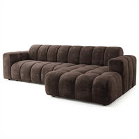 ROHOVÁ Sedačka SETIA LUMO 40, Hnědá - černá/hnědá, dřevo/textil (304/165cm) - MASSENO