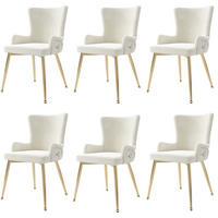ESSZIMMERSTUHL 6er-Set Samt Beige mit Metallbeinen - Beige, Metall (47/85/49.2cm) - Meubliv