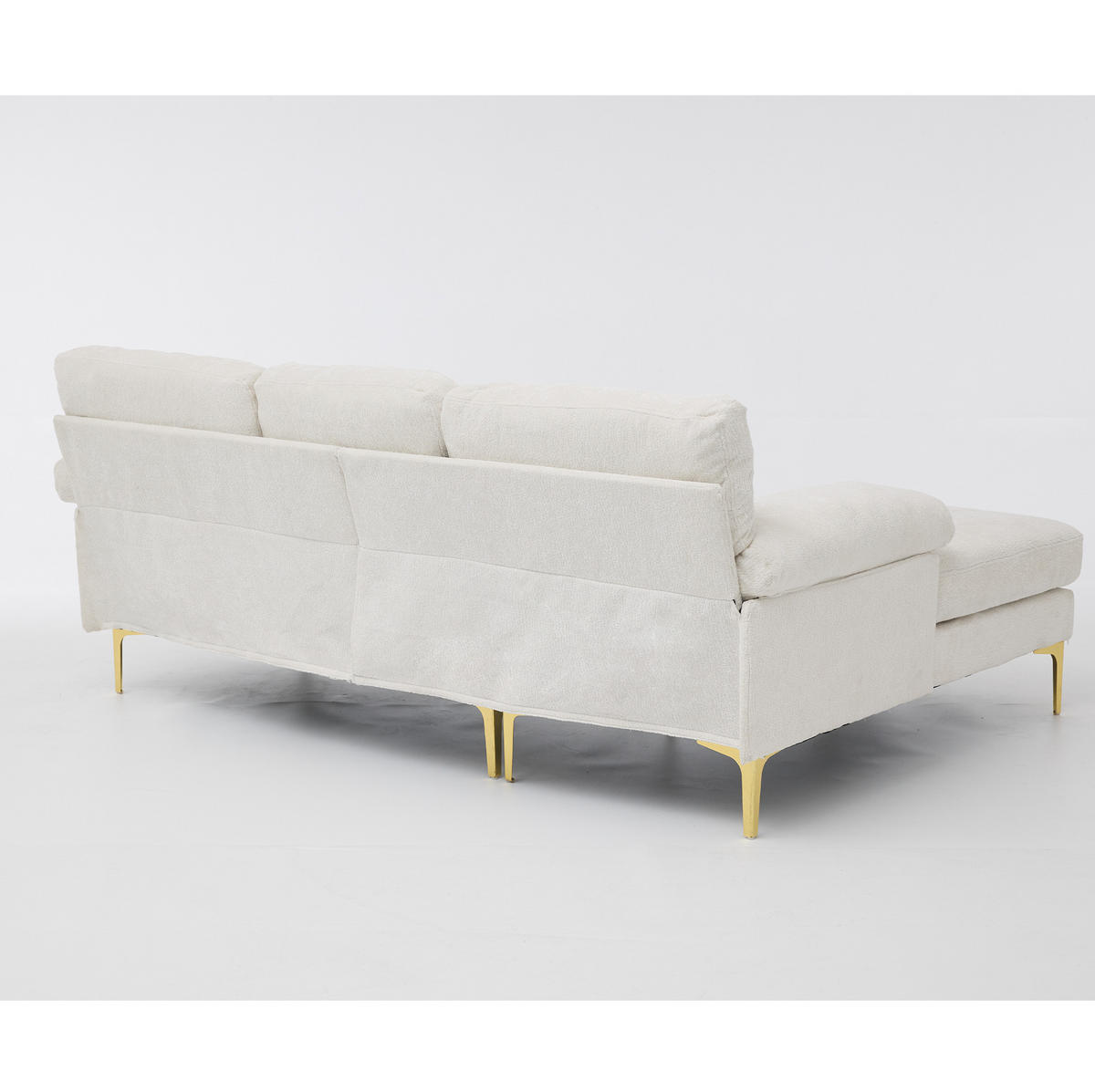 ECKSOFA 187,5/130/79 cm beige aus Holz mit wechselbarer Liegeseite - Beige, Holz (130/187.5cm) - OKWISH