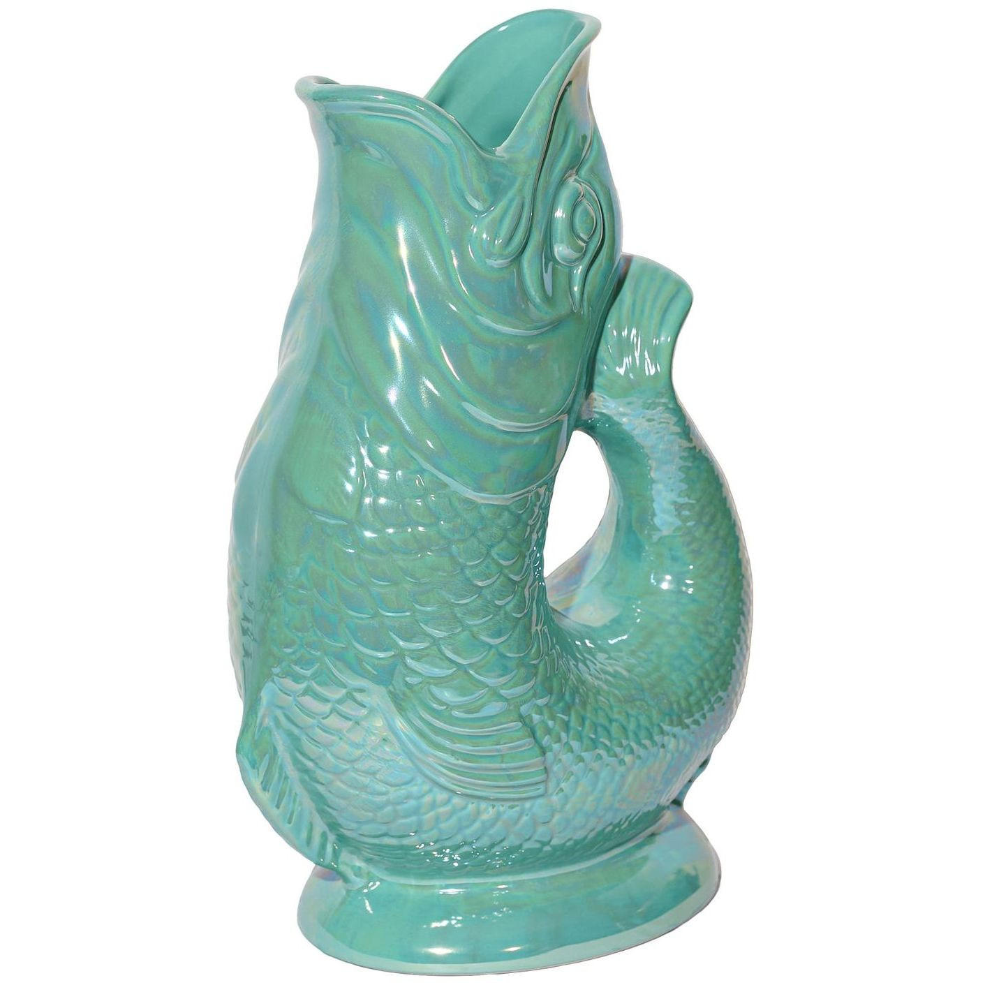 KARAFFE mit „Gluck-Gluck“-Geräusch 27,5/17/9,5 cm - Türkis, Keramik (1.2L) - Gluckigluck