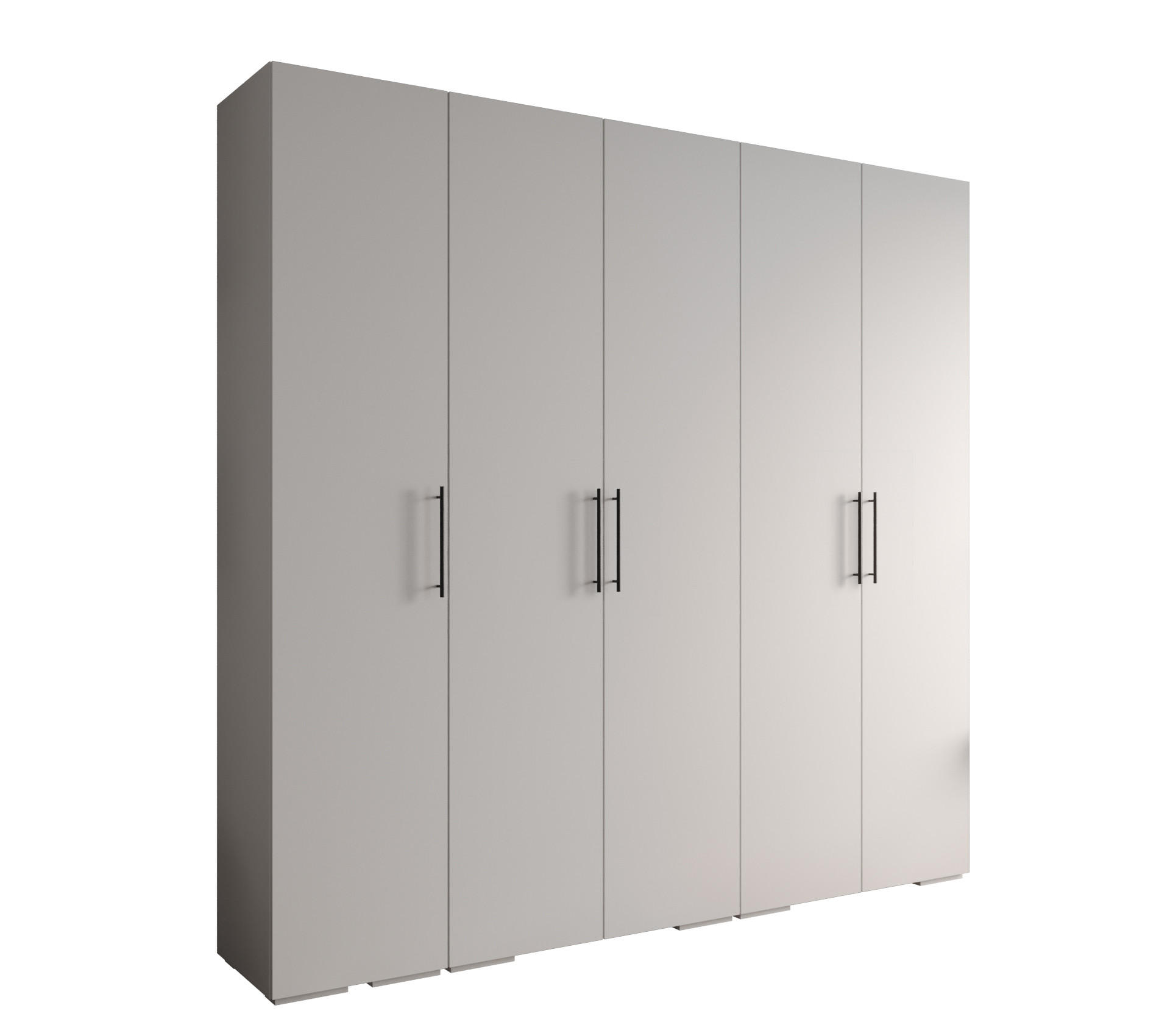 DREHTÜRENSCHRANK 236.7/250/47 5-türig - Schwarz/Weiß, Holz/Metall (250/236.7/47cm) - Abiks Möbel