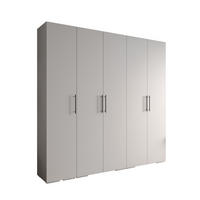 DREHTÜRENSCHRANK 236.7/250/47 5-türig - Schwarz/Weiß, Holz/Metall (250/236.7/47cm) - Abiks Möbel