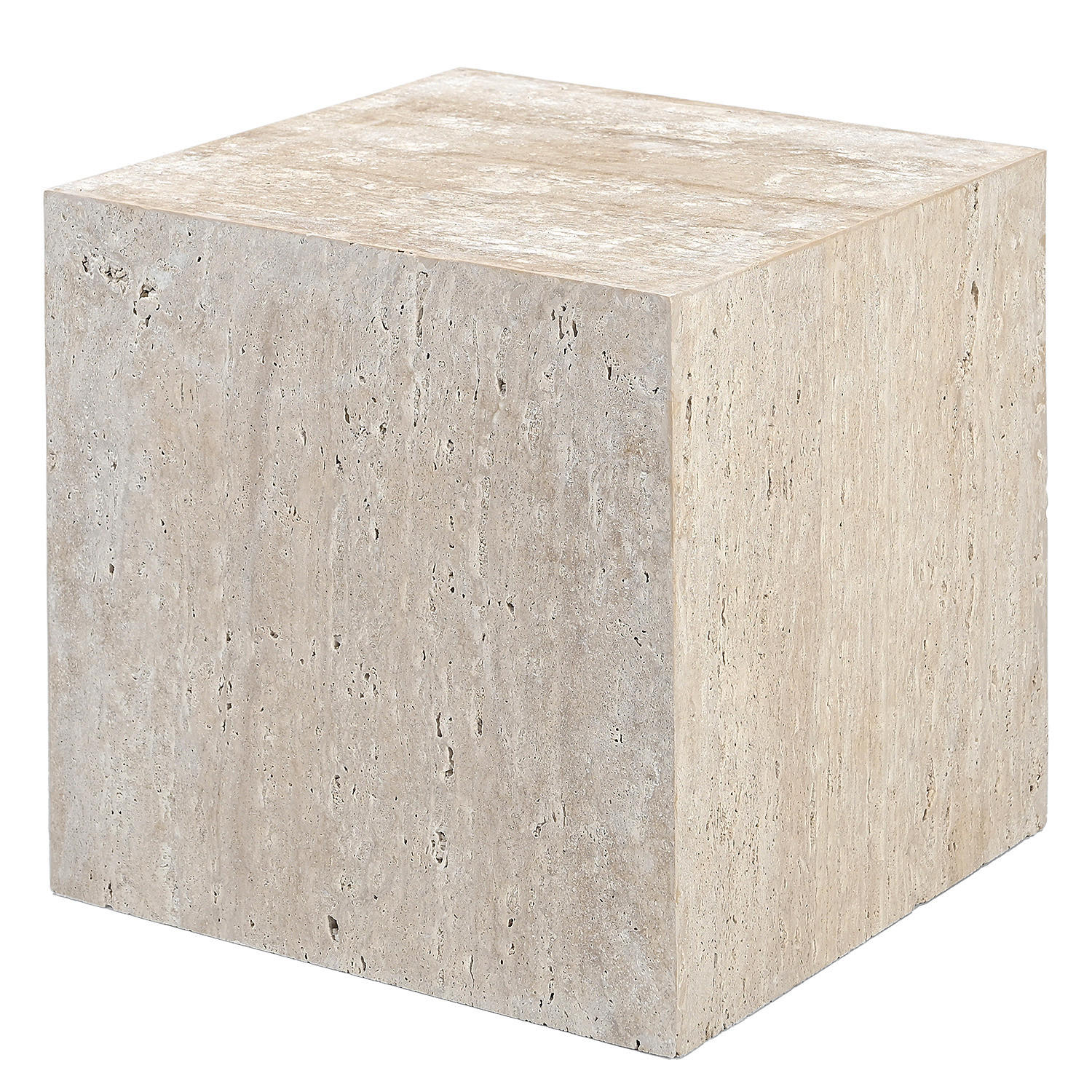 BEISTELLTISCH - Travertin / Beige - Beige, Stein (40/40/40cm) - home24