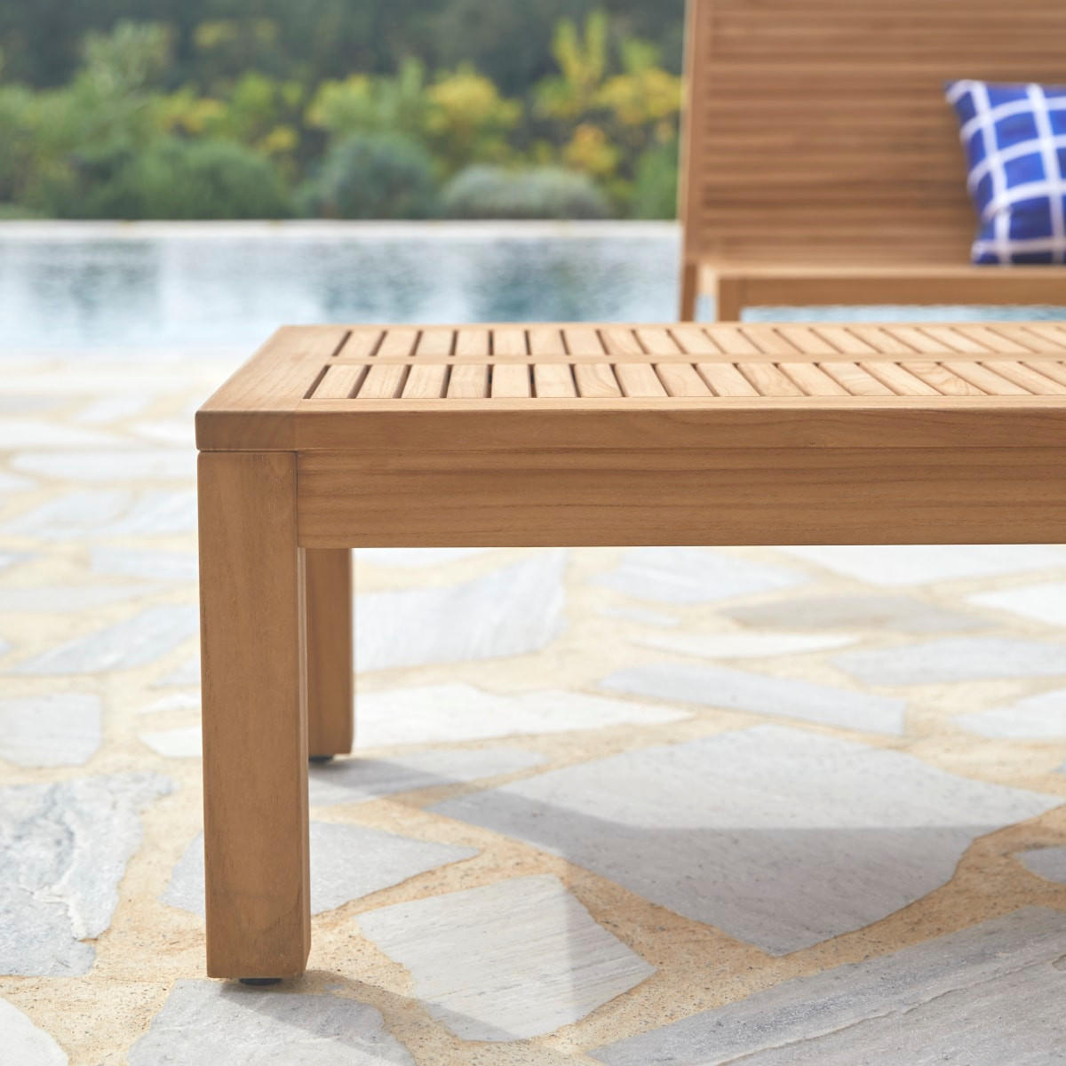 GARTEN-COUCHTISCH Teo Natur aus Teak - Naturfarben, Holz (60/120/35cm) - Tikamoon