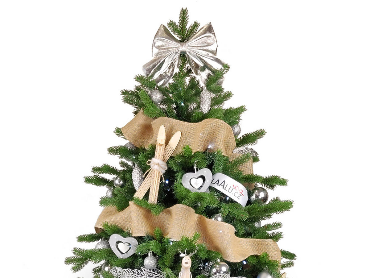 LAALU CHRISTBAUMKUGEL-SET 136 Stück in Luxusbox NORDWINTER für Weihnachtsbäume 240-270 cm - Silberfarben/Weiß, Holzwerkstoff/Kunststoff (55/50/75cm) - LAALU