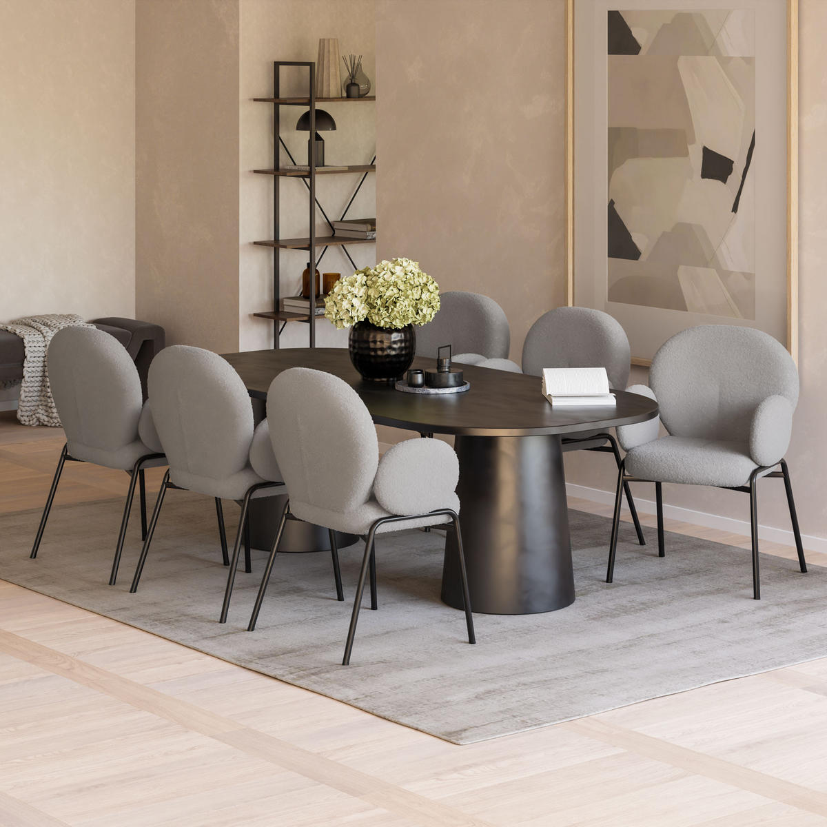 STUHL 6er Set Scandi Belastbarkeit 120 kg 61 5 x 62 x 90 - Hellgrau, Kunststoff (62/90/61.5cm) - tectake