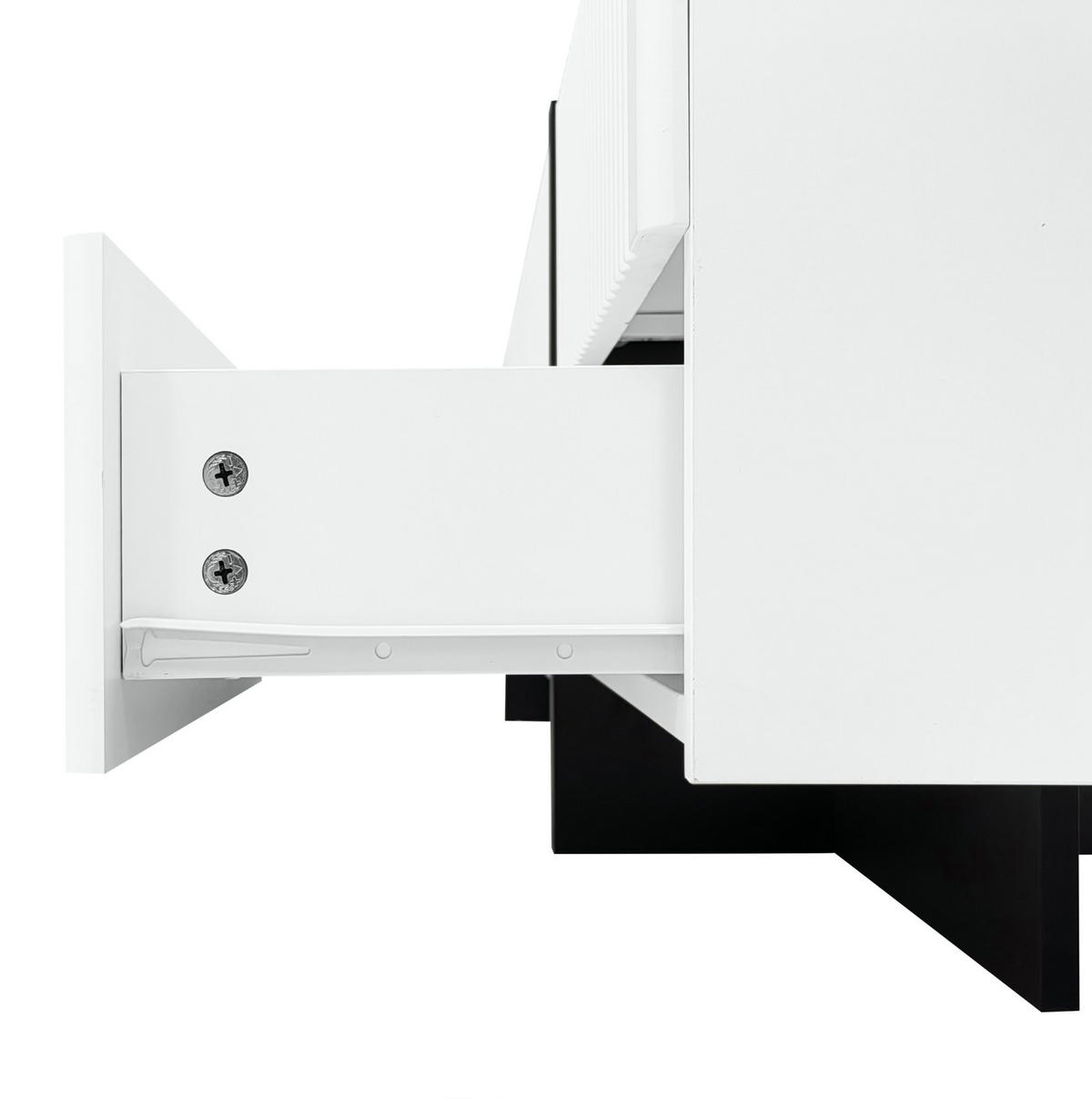 LOWBOARD 190/35/45 cm in Schwarz/Weiß aus MDF und Spanplatte mit 3 Türen und 2 Schubladen - Weiß, Holzwerkstoff (35/45/190cm) - OKMYHOME