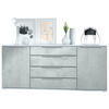 SIDEBOARD Porto Beton Oxid Optik - Hellgrau, Holzwerkstoff (166.5/72.5/35cm) - Vladon