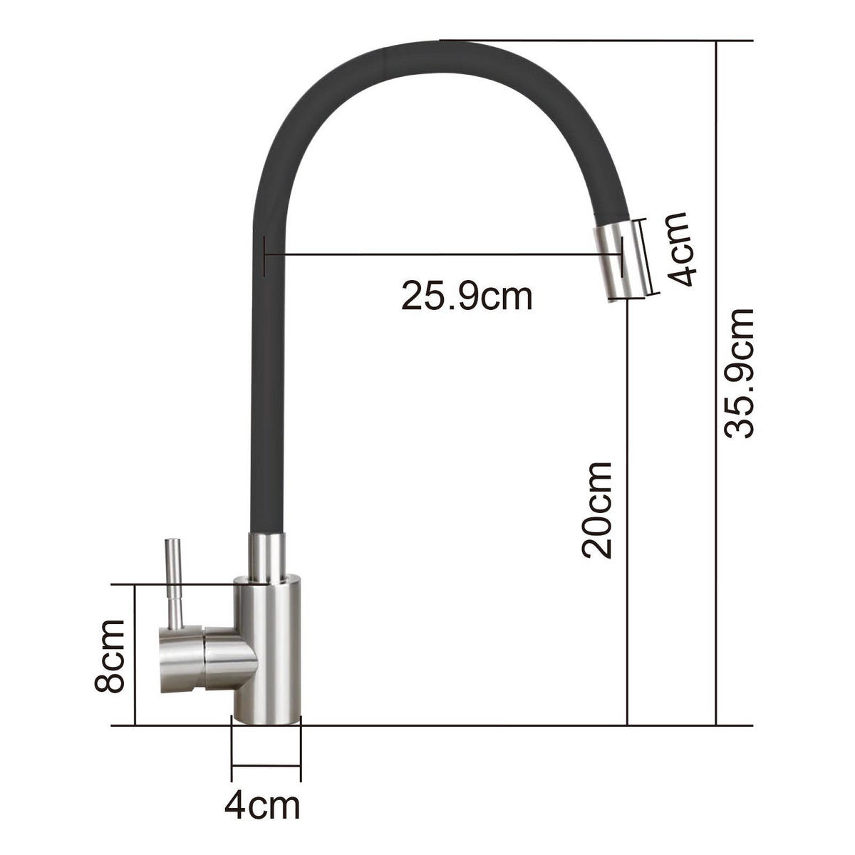 KÜCHENARMATUR Sabine - Schwarz, Metall (6/38/27cm) - Nettlife