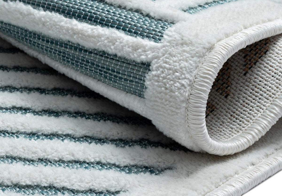 OUTDOORTEPPICH Audrey II Petrol,Creme,Mintgrün 100/160 cm - Petrol, Textil (100/160cm) - My-Rug