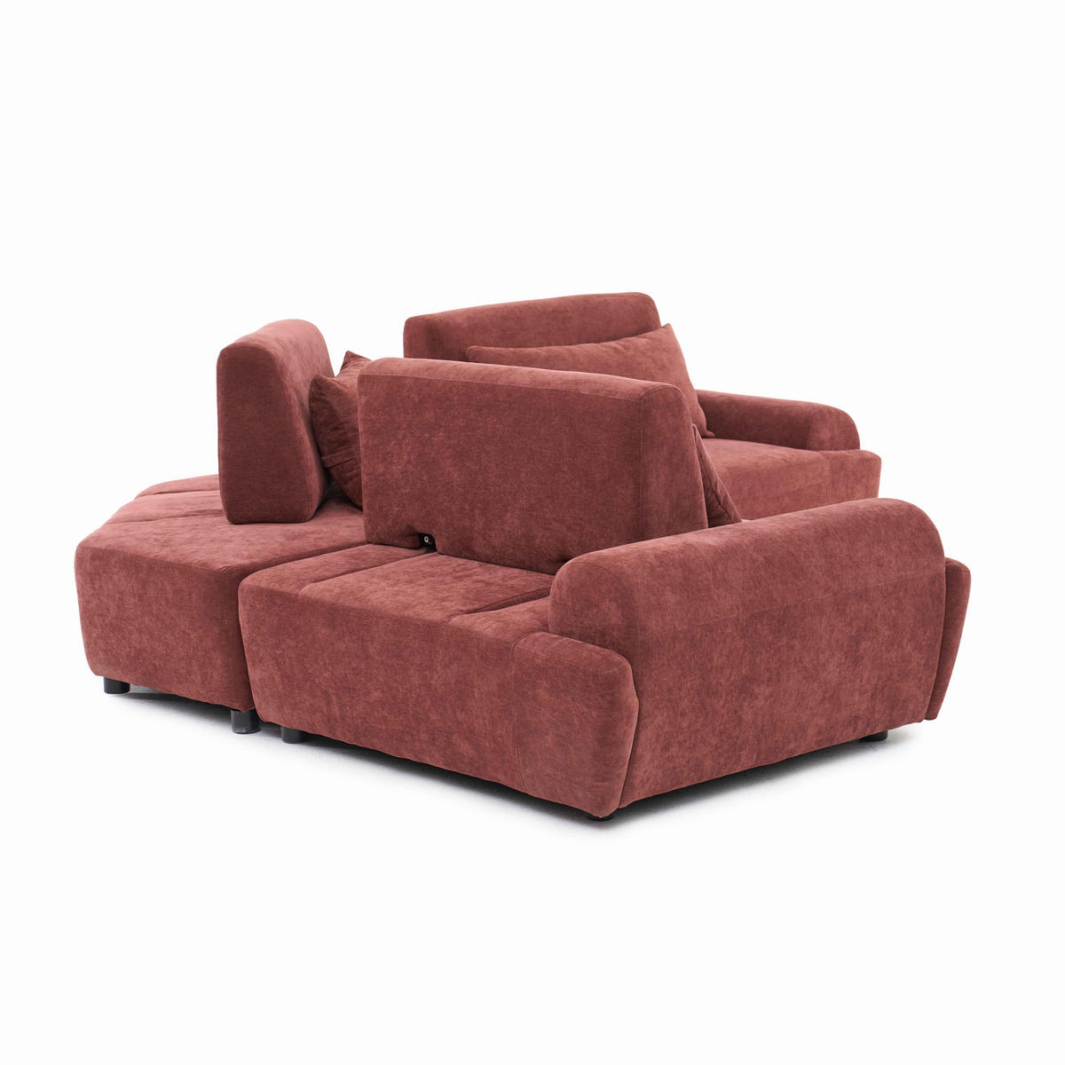 ECKSOFA 3-Sitzer, Rot - Rot, Textil (231/231cm) - Oviala